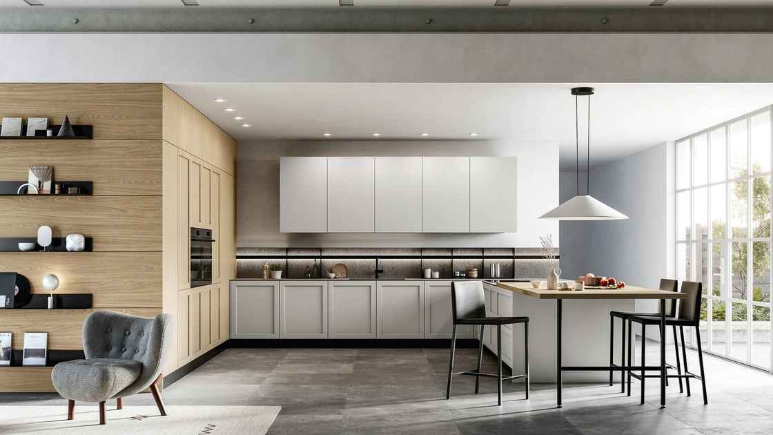 Cucina Moderna angolare in Pet e laminato Alma di Arredo3