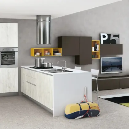 Cucina Moderna Ank Rovere Bianco di Creo