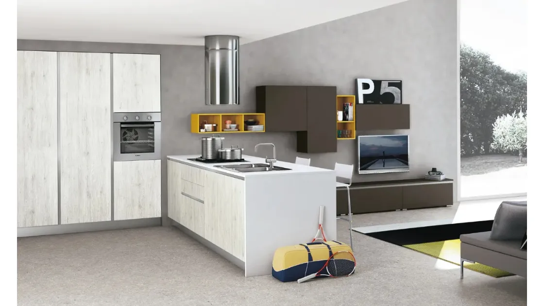 Cucina Moderna Ank Rovere Bianco di Creo