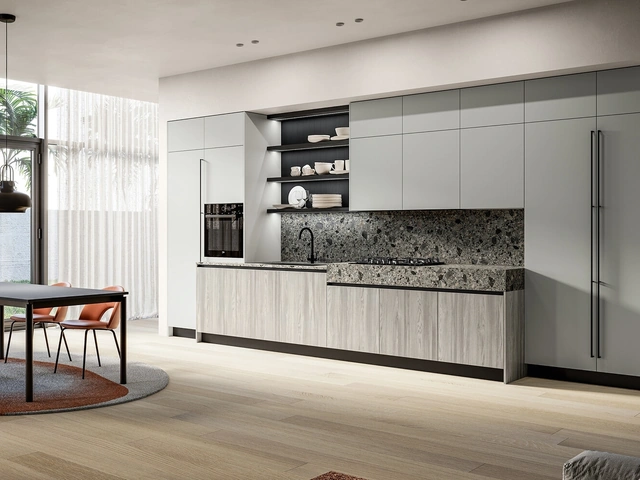 Cucina Moderna lineare Cloe 02 in laminato e laccato di Arredo3