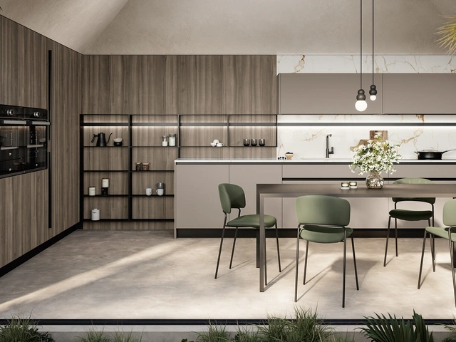 Cucina Moderna angolare Cloe 04 in laccato e laminato di Arredo3