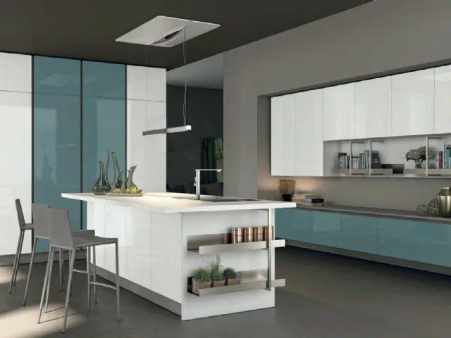 Cucina Moderna con isola Clover 06 di Lube