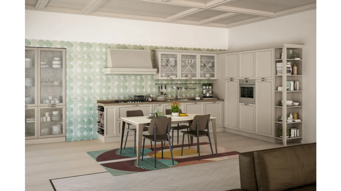 Cucina Moderna Contempo finitura Tortora Angolare di Creo