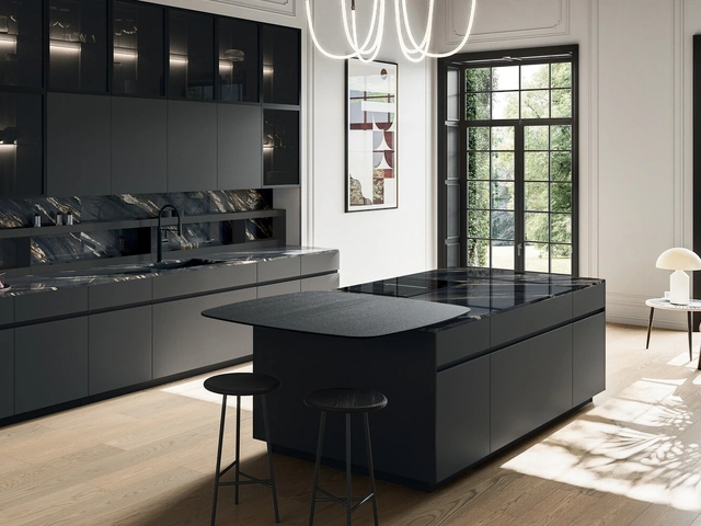 Cucina Moderna con isola Glass 03 di Arredo3