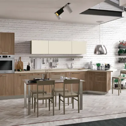 Cucina Moderna Rewind finitura in Noce Brown di Creo