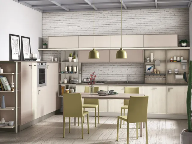 Cucina Moderne Rewind finitura Pine Polar di Creo