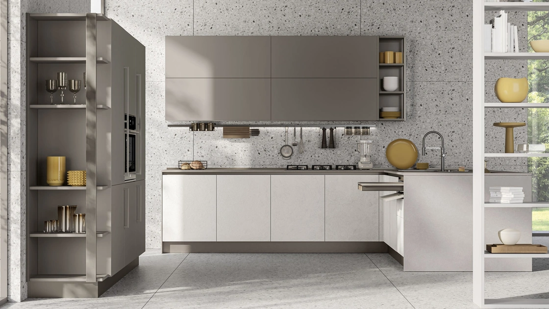 Cucina Moderna con penisola Round 12 di Lube
