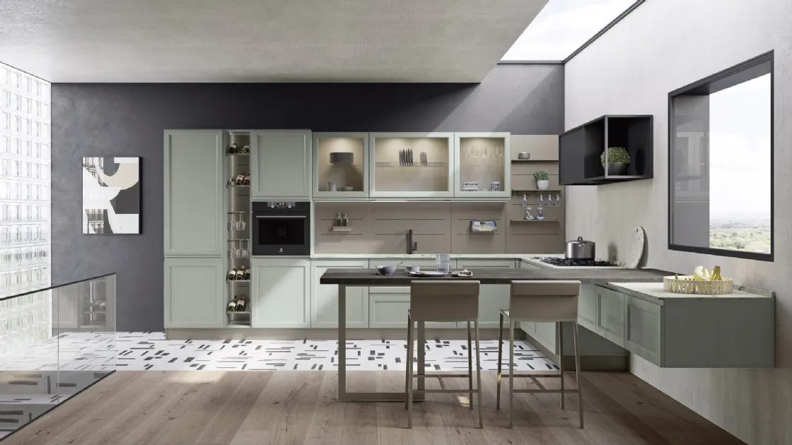 Cucina Moderna Selma con penisola di Creo