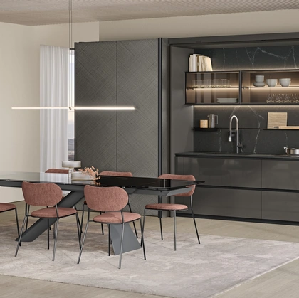 Cucina Moderna lineare a scomparsa Shade Lab 02 di Lube