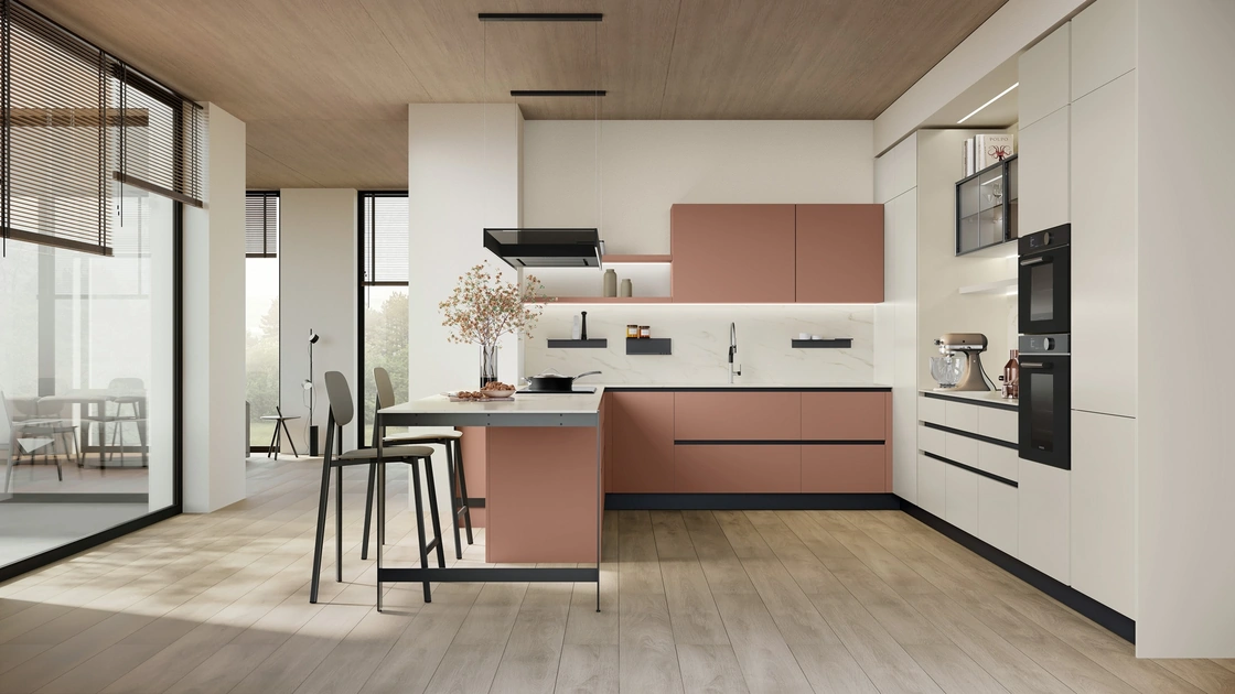 Cucina Moderna con penisola Shade Lab 07 di Lube