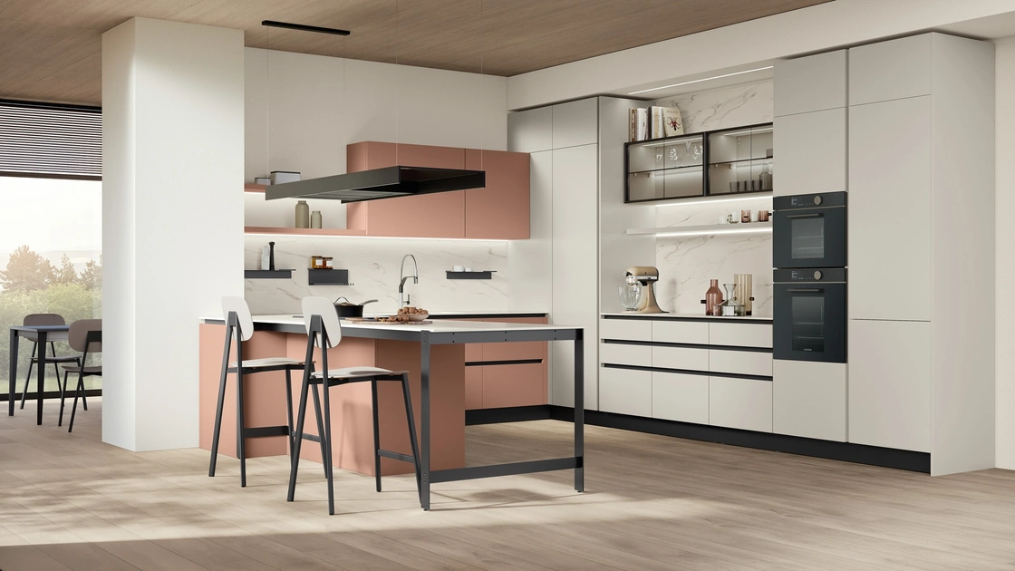 Cucina Moderna con penisola Shade Lab 07 di Lube