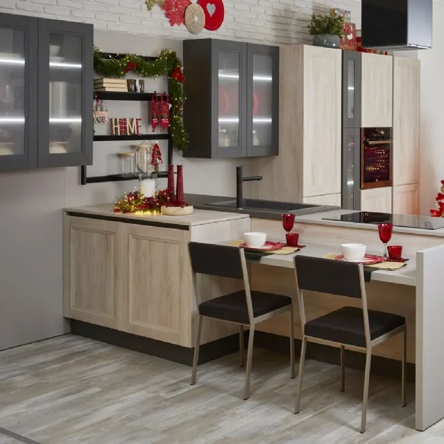 Cucina Moderna Smart finitura Betulla di Creo