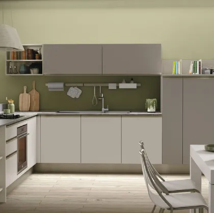 Cucina Moderna angolare Tablet in Laccato Opaco di Creo