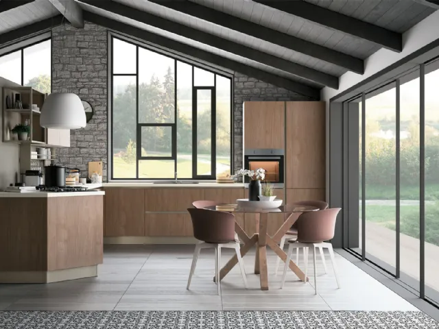 Cucina Moderna Tablet finitura in Noce Brown di Creo
