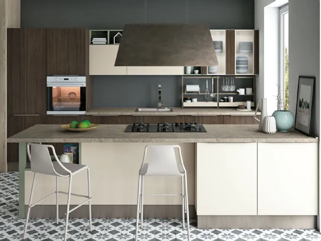 Cucina Moderne Tablet in finitura Rovere Dark di Creo