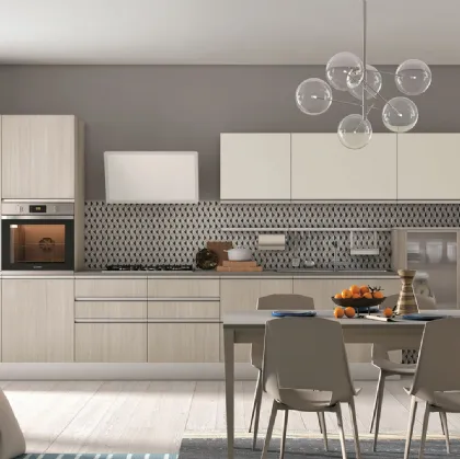 Cucina Moderna lineare Tablet finitura Rovere Luna di Creo