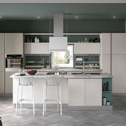 Cucina Moderna con isola Tablet finitura Rovere Venere di Creo