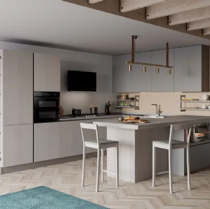 Cucina Moderna Tablet Wood in Rovere Venere di Creo