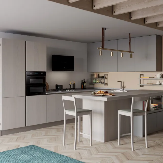 Cucina Moderna Tablet Wood in Rovere Venere di Creo