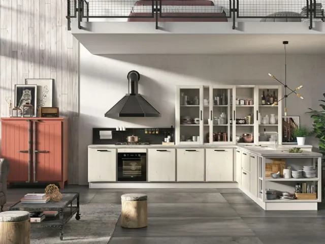 Cucina Shabby Chic con penisola Provenza 10 di Lube