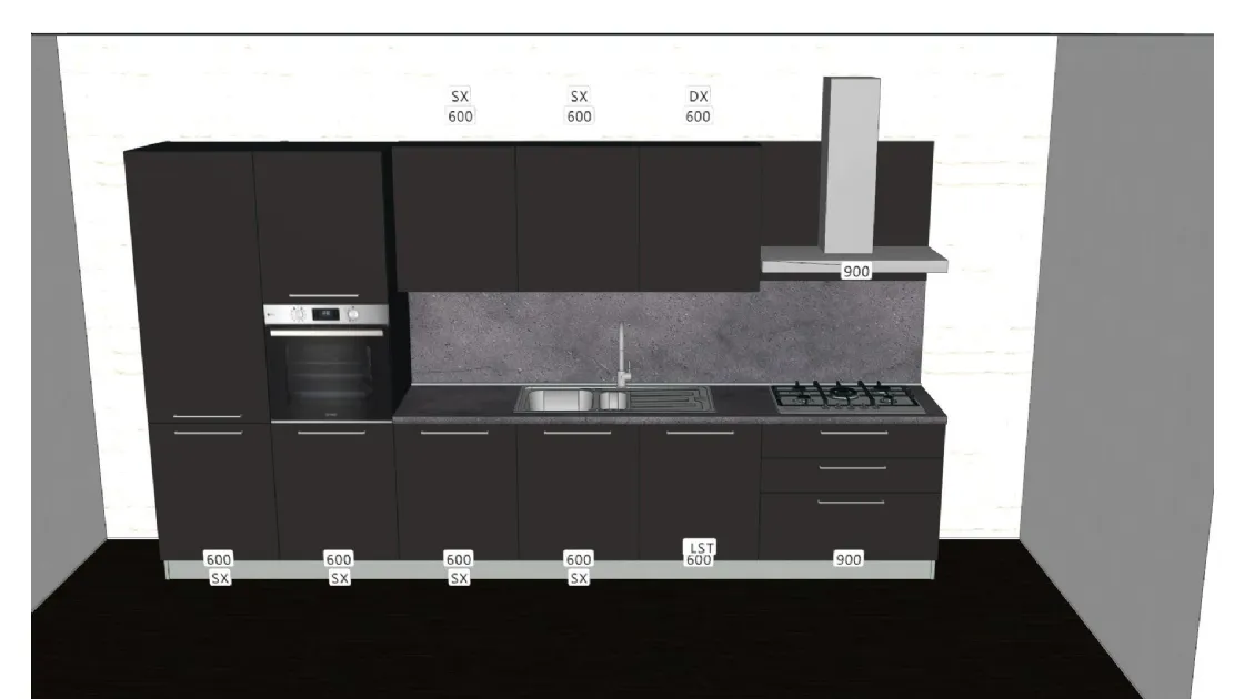 Tablet firmata Creo Kitchens: una soluzione lineare dal design moderno, in pronta consegna