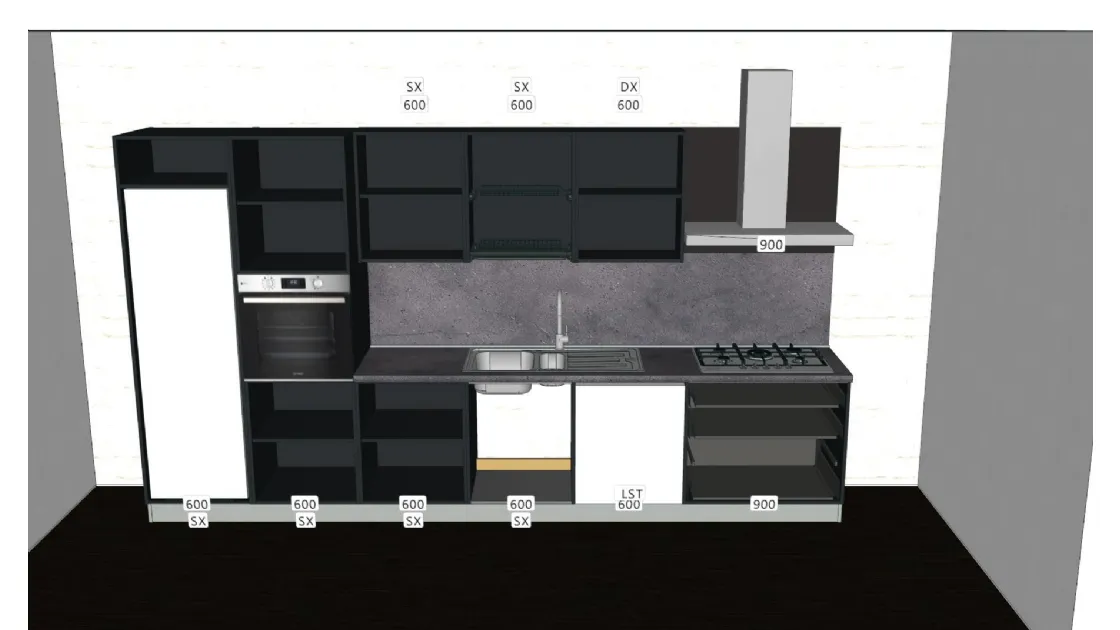 Tablet firmata Creo Kitchens: una soluzione lineare dal design moderno, in pronta consegna