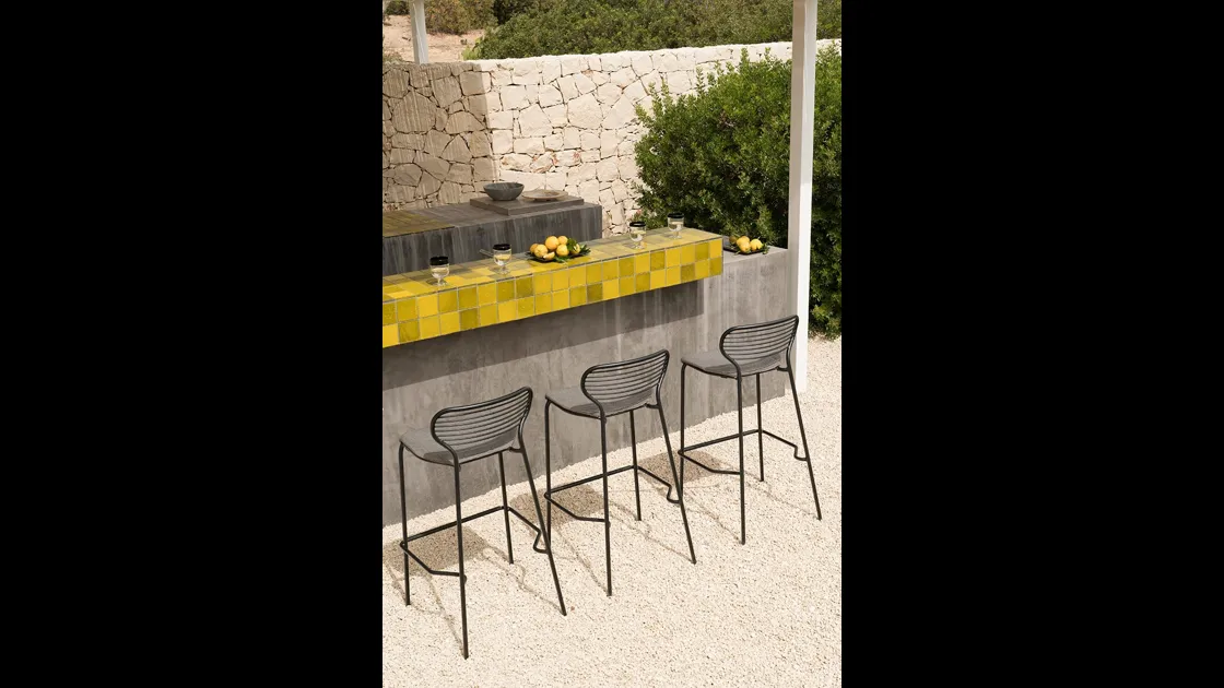 Sgabello Apero in acciaio di Emu
