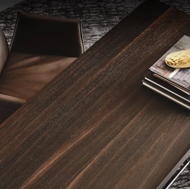 Scrivania da Ufficio in legno con struttura in acciaio Wolf Wood di Cattelan Italia